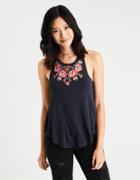 American Eagle Outfitters Ae Soft & Sexy Embroidered Racerback Tank