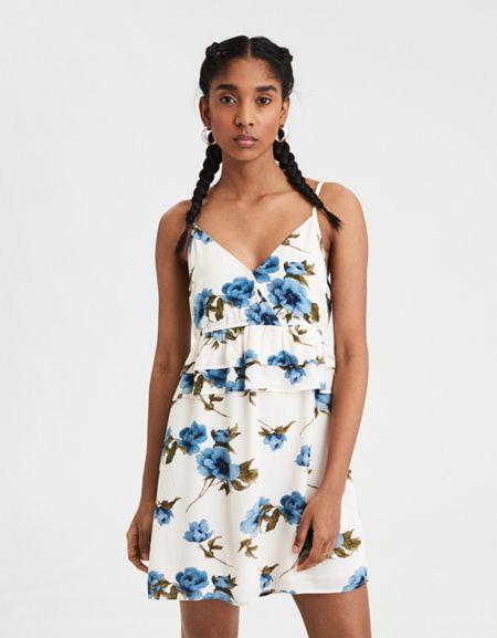 American Eagle Outfitters Ae Double Ruffle Shift Dress