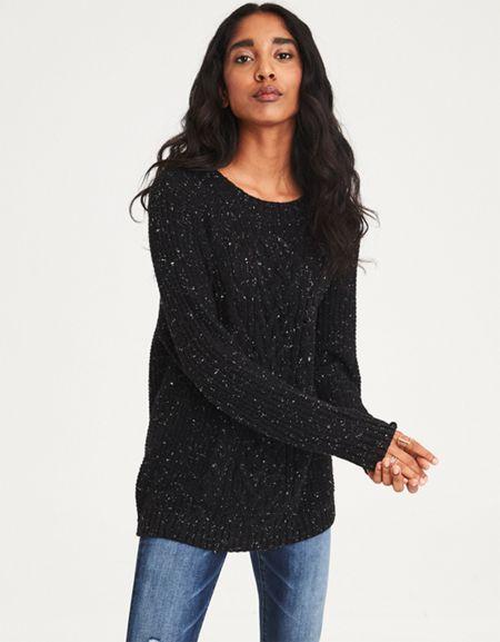 American Eagle Outfitters Ae Cable Knit Crew Neck Sweater