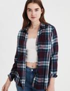 American Eagle Outfitters Ae Ahh-mazingly Soft Plaid Boyfriend Button Up Shirt