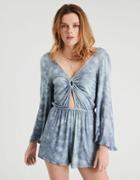 American Eagle Outfitters Ae Knit Ring Front Bell Sleeve Romper