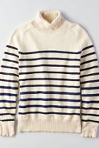 American Eagle Outfitters Ae Stripe Turtleneck Sweater