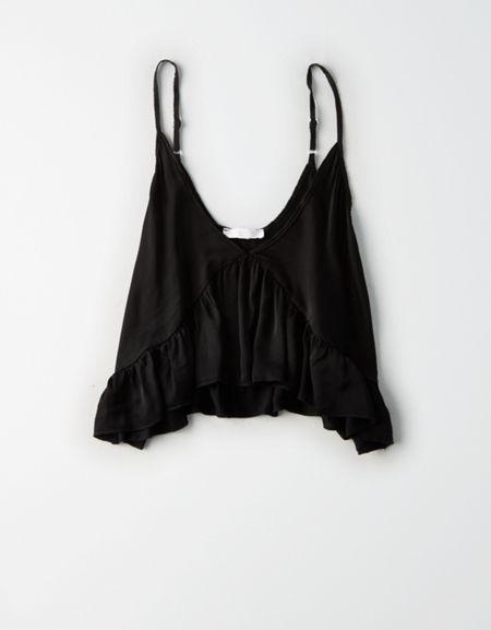 American Eagle Outfitters Don't Ask Why Satin Flounce Cami