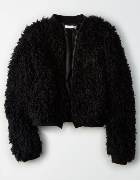 American Eagle Outfitters Don't Ask Why Furry Zip Up Coat