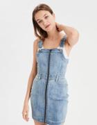 American Eagle Outfitters Ae Zip-front Denim Dressall