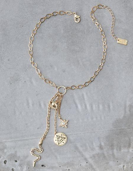 American Eagle Outfitters Ae Snake Evil Eye Charm Necklace