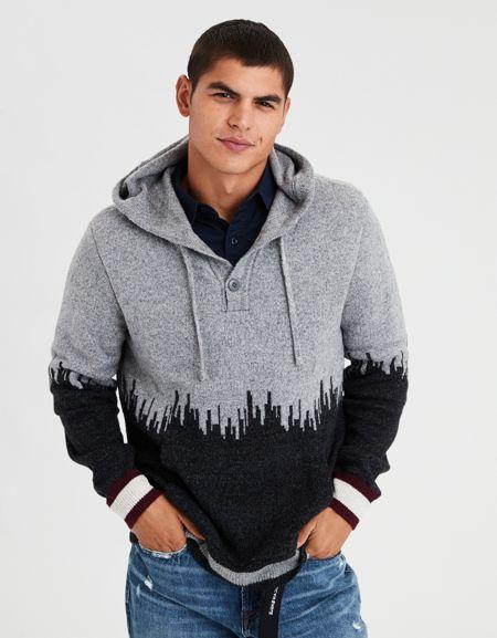 American Eagle Outfitters Ae Bison Sweater Hoodie