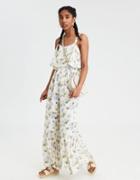 American Eagle Outfitters Ae Wide Strap Ruffle Jumpsuit