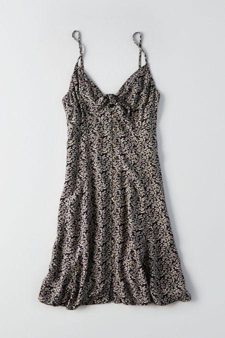 American Eagle Outfitters Ae Button Front Fit & Flare Dress