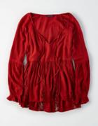 American Eagle Outfitters Ae Lace Inset Long Sleeve Top