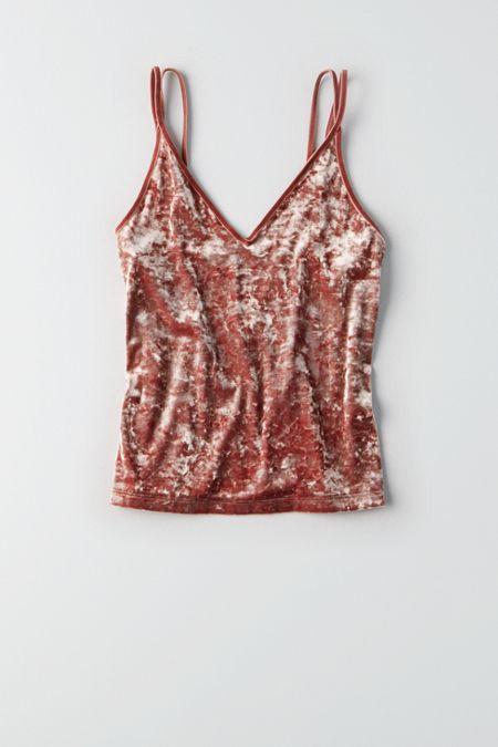 American Eagle Outfitters Ae Soft & Sexy Velvet Crop Cami