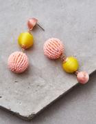 American Eagle Outfitters Ae Blush & Yellow 3-tier Ball Earring
