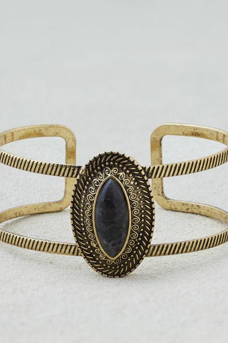 American Eagle Outfitters Ae Black Moonstone Cuff Bracelet