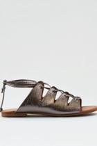 American Eagle Outfitters Ae Lace Up Metallic Sandal