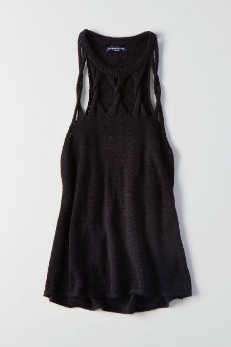 American Eagle Outfitters Ae Twisted Cage-front Sweater Tank