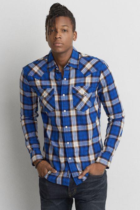 American Eagle Outfitters Ae Plaid Western Shirt