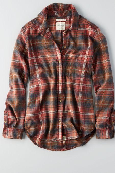 American Eagle Outfitters Ae Ahh-mazingly Soft Boyfriend Plaid Shirt