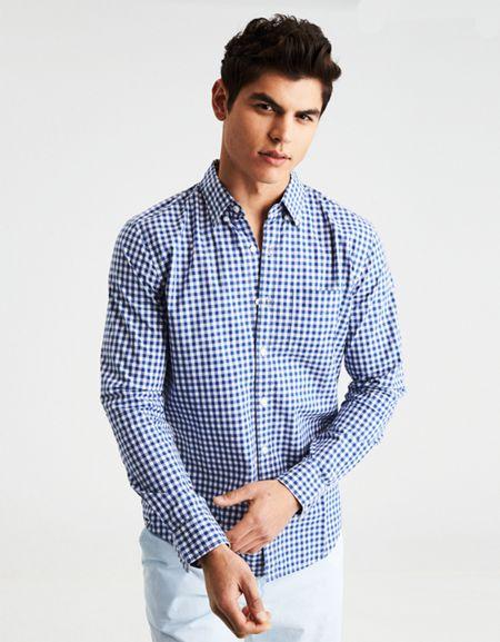 American Eagle Outfitters Ae Classic Plaid Button-down Poplin Shirt