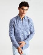 American Eagle Outfitters Ae Classic Plaid Button-down Poplin Shirt
