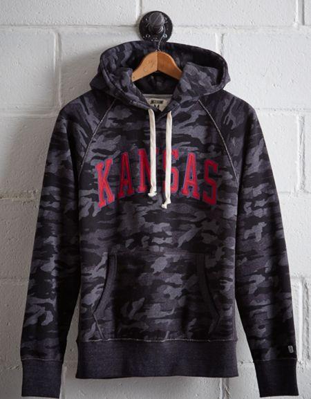 Tailgate Men's Kansas Popover Camo Hoodie