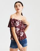 American Eagle Outfitters Ae Smocked Off The Shoulder T-shirt