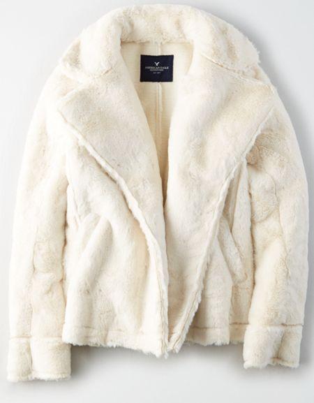 American Eagle Outfitters Ae Ahh-mazingly Soft Faux-sherpa Moto Jacket