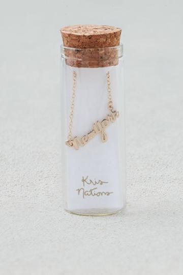 American Eagle Outfitters Kris Nations State Script Charm Necklace