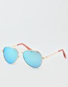 American Eagle Outfitters Ae Aqua Flash Aviator Sunglasses