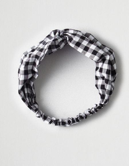 American Eagle Outfitters Ae Black Gingahm Headband