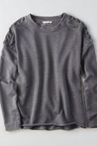 American Eagle Outfitters Ae Terry Lace-up Shoulder Sweatshirt
