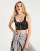 American Eagle Outfitters Ae Lace Up Corset Crop Top