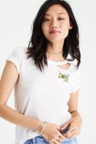 American Eagle Outfitters Ae Slashed Collar Graphic T-shirt
