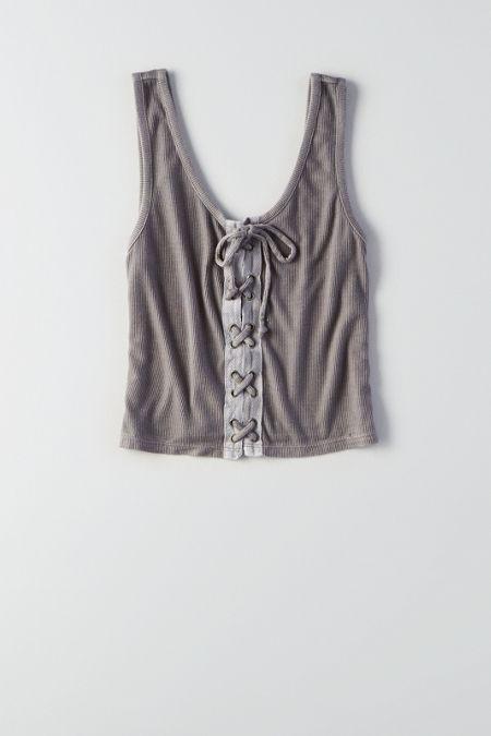 American Eagle Outfitters Ae Lace-up Front Tank