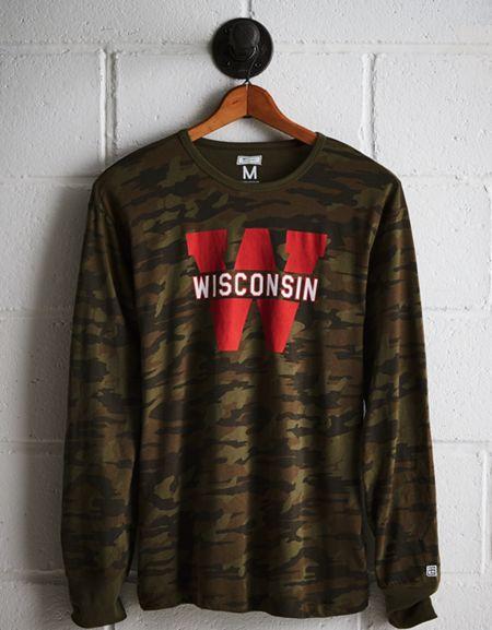 Tailgate Men's Wisconsin Camo Long Sleeve Tee