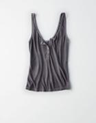 American Eagle Outfitters Ae Crop Henley Tank Top