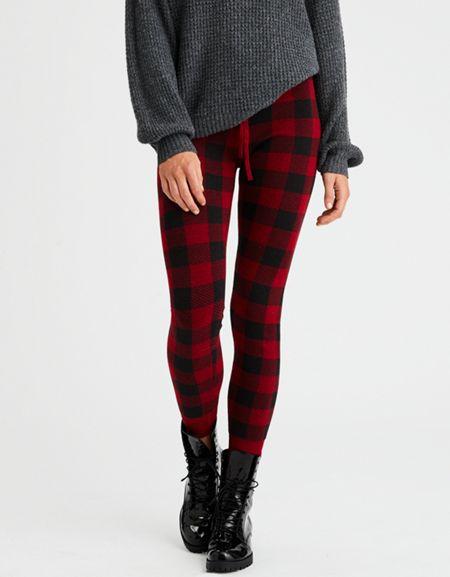 American Eagle Outfitters Ae Buffalo Plaid Sweater Legging