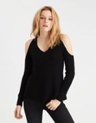 American Eagle Outfitters Ae Cold Shoulder V-neck Pullover