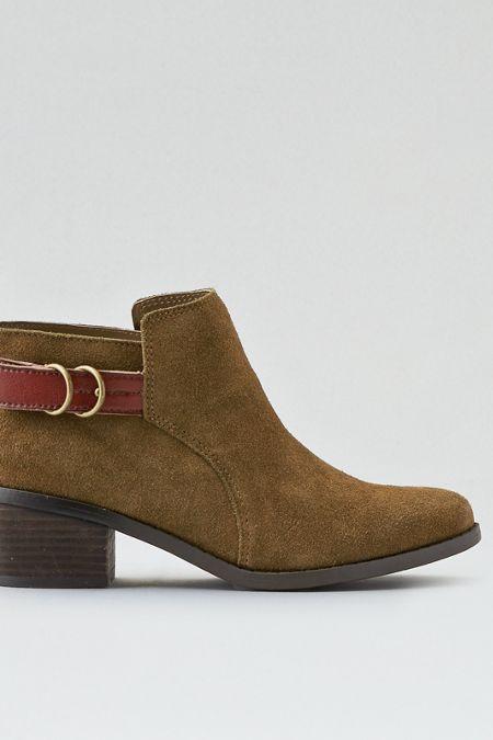 American Eagle Outfitters Ae Strap + Buckle Heeled Bootie