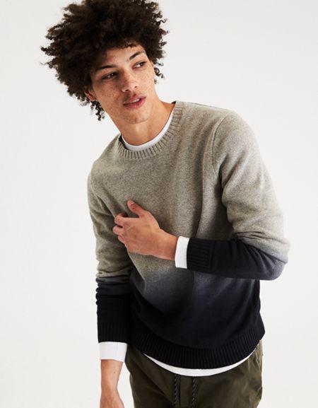 American Eagle Outfitters Ae Dip Dye Crew Neck Sweater