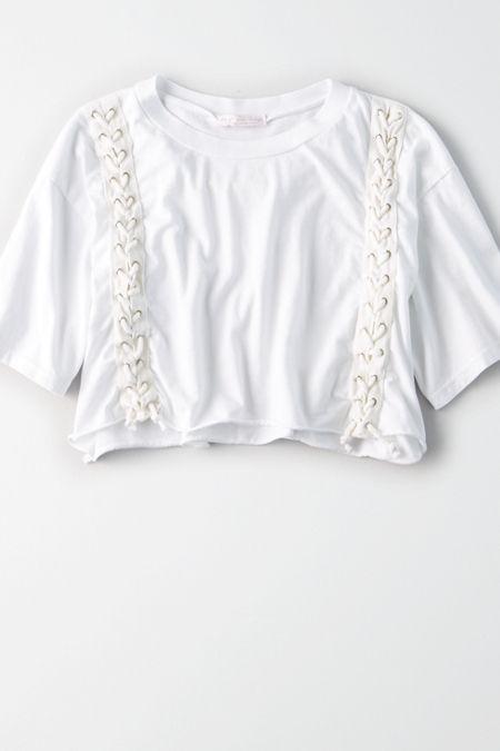 American Eagle Outfitters Don't Ask Why Lace-up Cropped Top