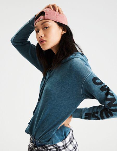 American Eagle Outfitters Ae Graphic-sleeve Hoodie