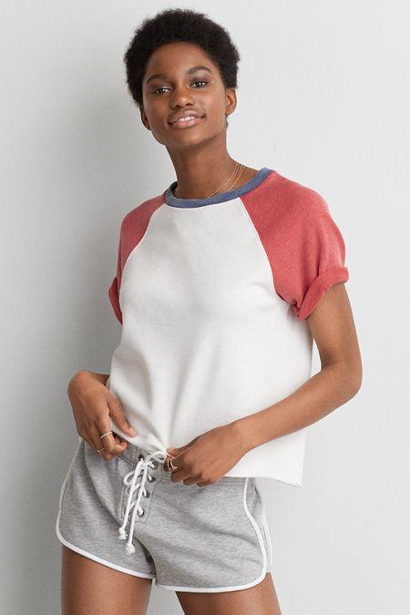 American Eagle Outfitters Ae Short Sleeve Sweatshirt