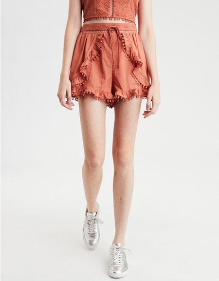 American Eagle Outfitters Ae Lace Ruffle Short