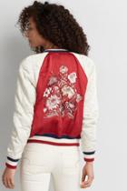 American Eagle Outfitters Ae Embroidered Raglan Bomber Jacket
