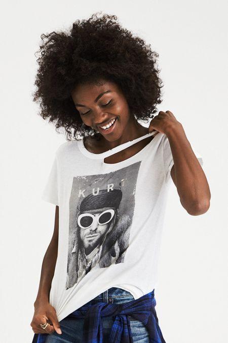 American Eagle Outfitters Live Nation Distressed Kurt Cobain Graphic T-shirt