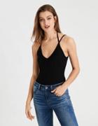 American Eagle Outfitters Ae Soft & Sexy Shirred Open Back Bodysuit