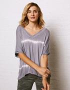 American Eagle Outfitters Don't Ask Why Disressed Rib Trim Tee