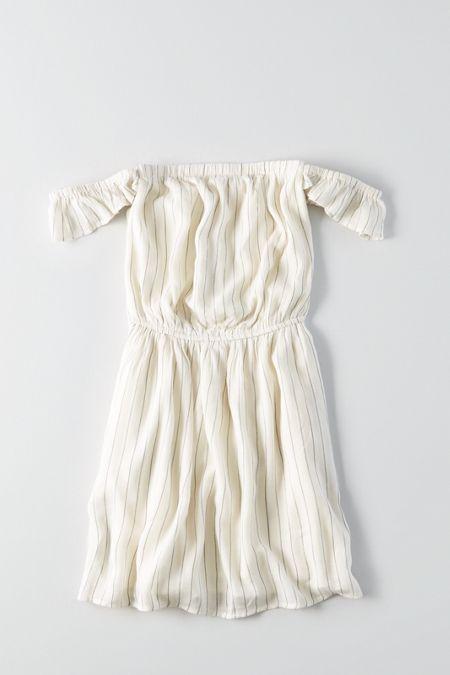 American Eagle Outfitters Ae Off-the-shoulder Fit & Flare Dress