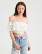 American Eagle Outfitters Ae Off-the-shoulder Crochet Top
