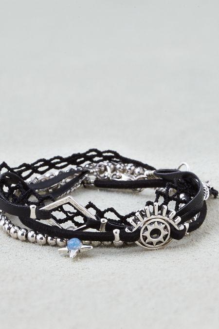 American Eagle Outfitters Ae Silver And Black Arm Party